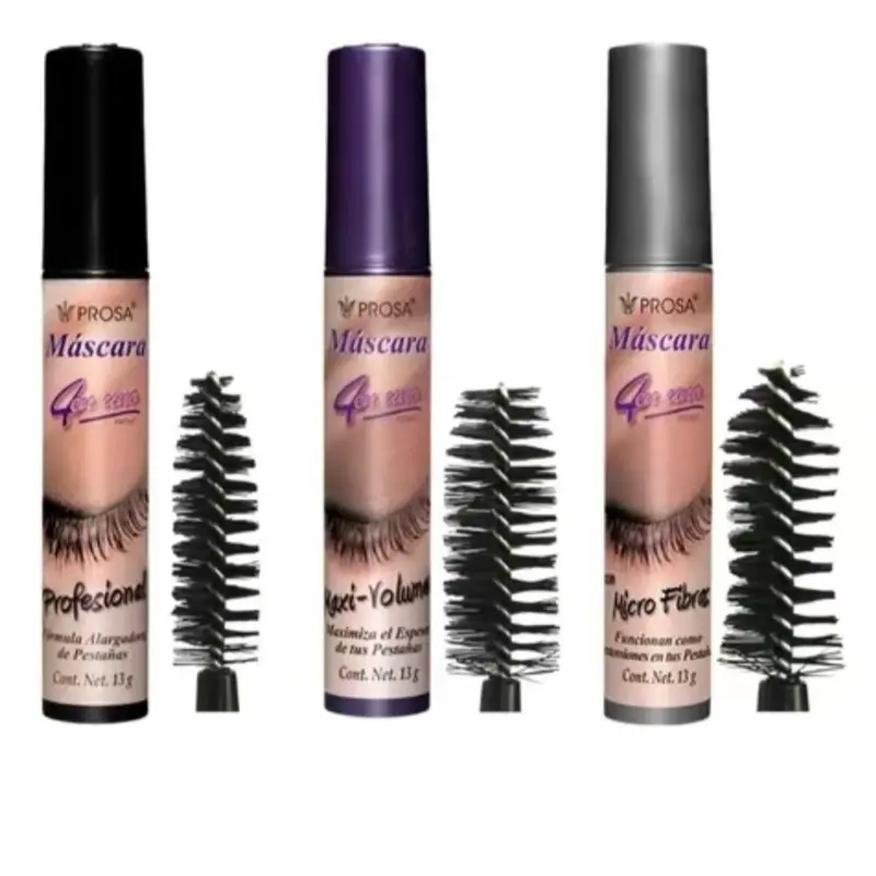 Prosa Professional 3-Piece Mascara Combo, Microfiber Maxi Volume Mascara