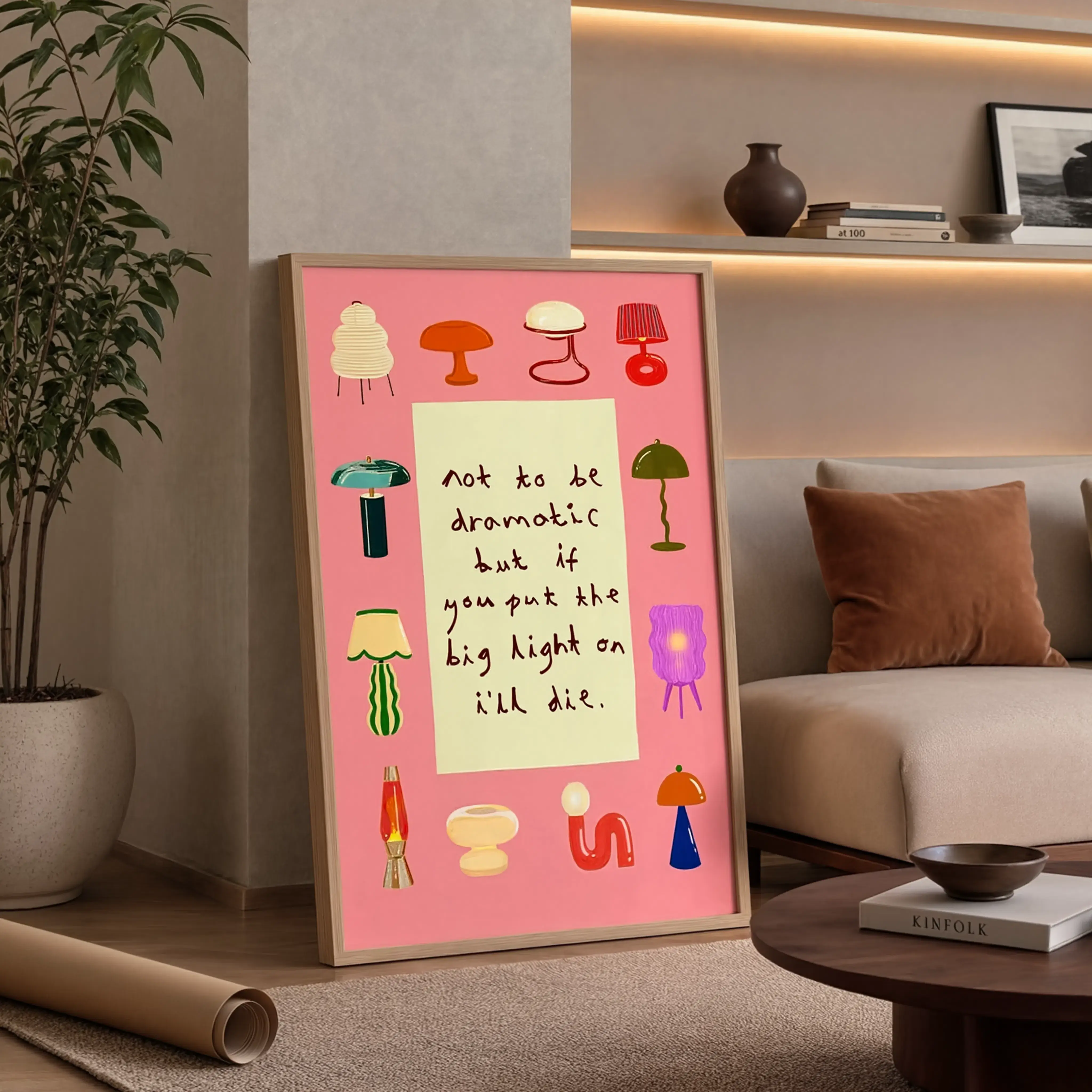 Funny Living Room Wall Art Quirky Home Decor Humorous Poster Print Gift