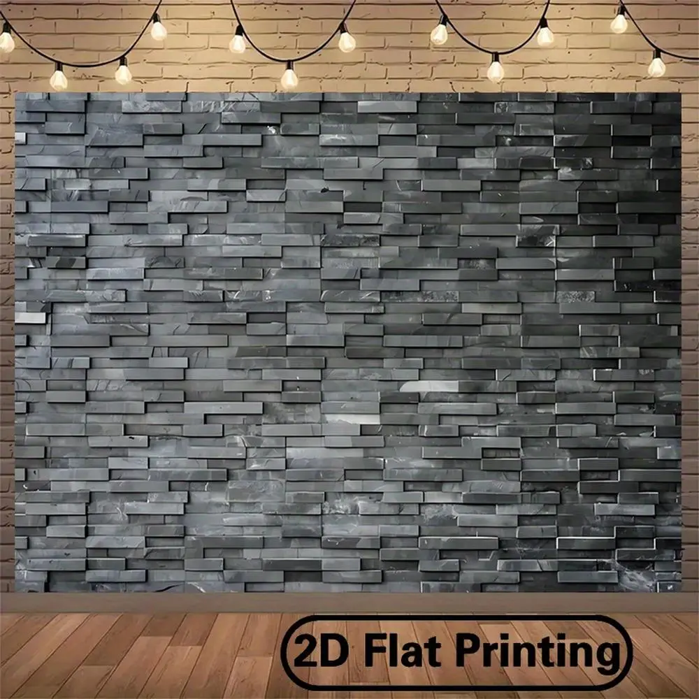 2D Flat Realistic Stone Print Polyester Wall Panel, 1-Piece Modern Interior Design Accent, High-Quality Wall Decoration Ideas for Living Space, Kitchen Counter Backdrop
