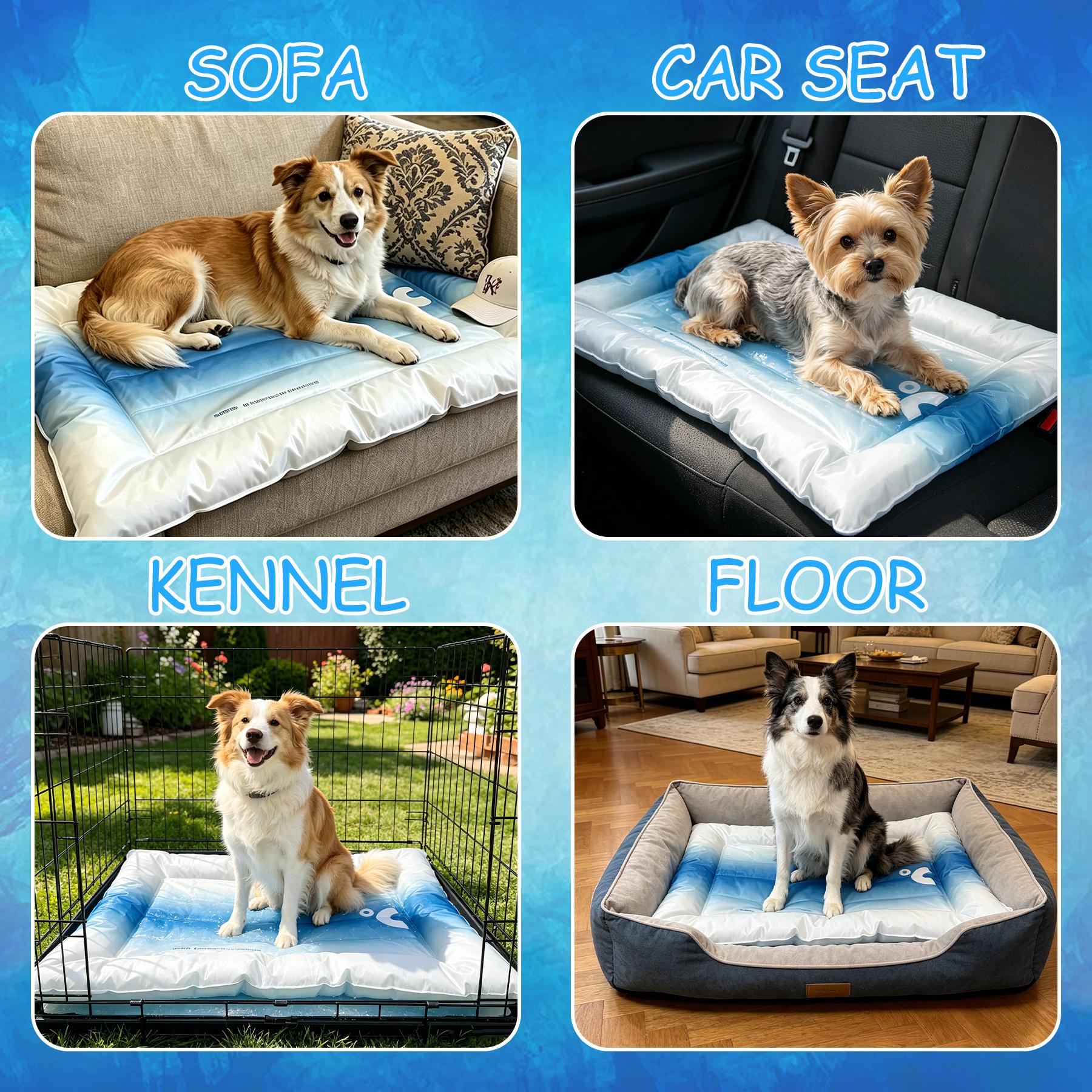Hsecoyay cooling pet Mat, Eco-friendly Cooling Pad for Large Dog, Pet Cooling Mats for Dog and Cat house, Use in Crate, Tunk, Camping, Outdoors, Portable, Machine Washable, Durable, Outdoorfun, Waterproof calming donut bed