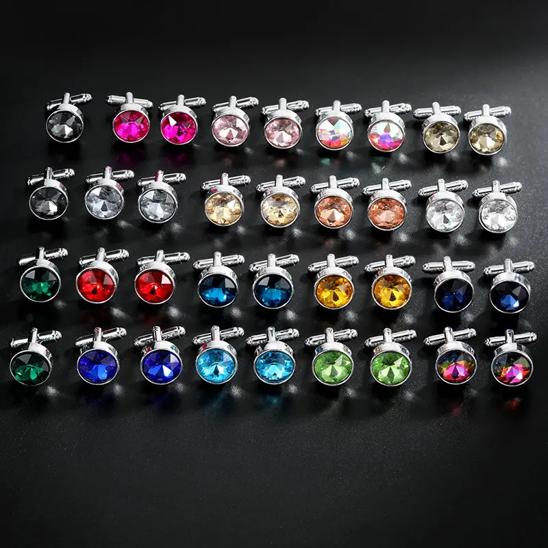 18-color men's cufflinks, classic tone cuff chains, suitable for shirt suits, ideal as an elegant gift for weddings