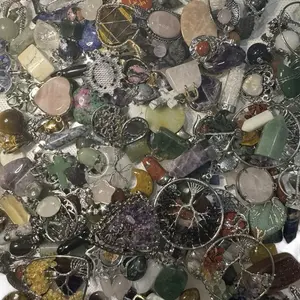 Crystal Pendants Variety Pack - Assorted Gemstone & Silver-Tone Charms for Jewelry Making & Collectors