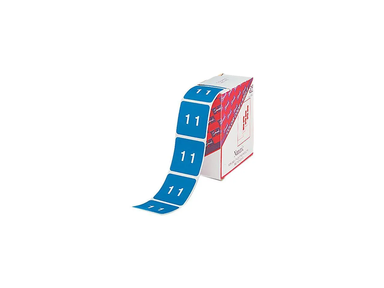 Smead 67421 Single Digit End Tab Labels, Number 1, White-on-Light Blue, 250/Roll