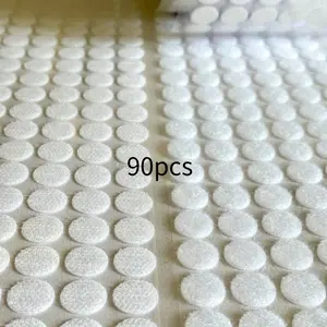 90pcs 15mm Diameter Self-Adhesive Transparent and White Hook and Loop Dots Strong Perfect Adhesive Sticker for Classroom, Office, and Home. Mother's Day Gift, Handmade