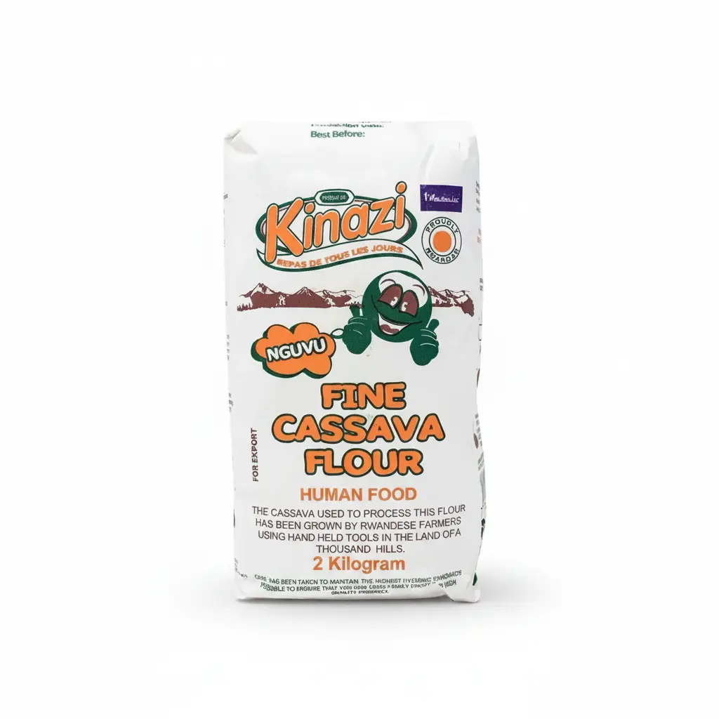 Kinazi Fine Cassava Flour 2kg – Authentic Rwandan Cassava Flour | Gluten-Free, Nguvu Grade, Proudly Rwandan