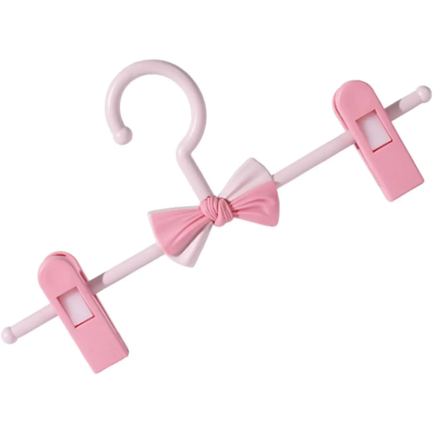 Pink Plastic Durable PP Hangers - Heart Shape, 360° Rotatable, Non-Slip, Flat Adjustable Expandable Arms (11cm-27cm), Scratch Resistant, Space-Saving Wardrobe Organizer for Girls' Clothes - Home Improvement Bathroom Fixture Accessory