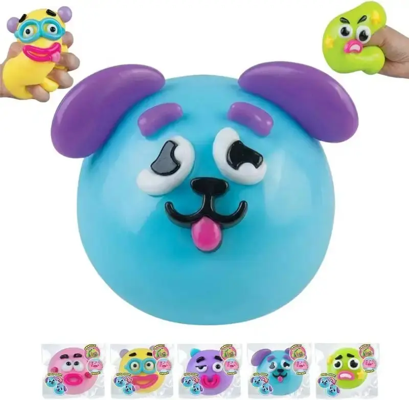 Smushers Squishy Curiosities Smushers Dog Face-Changing Soft Toy, moldable, cute, slow rebound, sensory relaxation and fun stress-relief toy