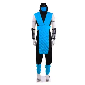 Game Mortal Kombat Reptile Sub Zero Scorpion Cosplay Costume Men Uniform with Face Covering Shotokan Halloween Party Full Suit