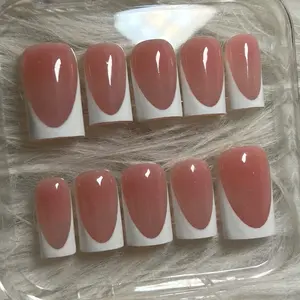 LUXURY Acrylic white frenchies | square nails