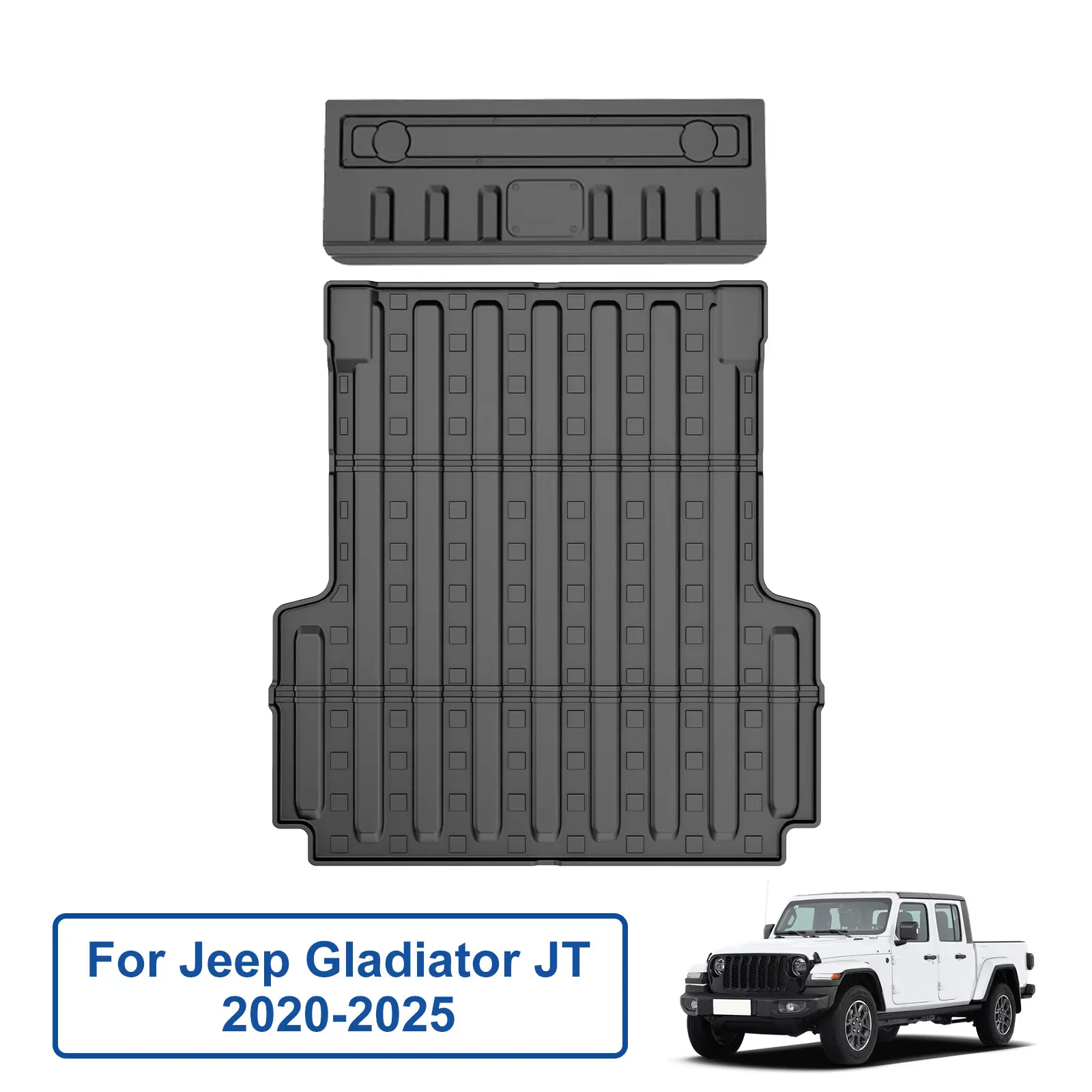 TPE All-Weather Truck Bed Liner & Tailgate Mat Set - Waterproof, Abrasive-Resistant, Durable, Flexible, Original-Fit Scratch Guard for 2020-2025 Gladiator JT, Heavy-Duty Protection, Dirt Protection, Easy Install for Off-Road Adventures