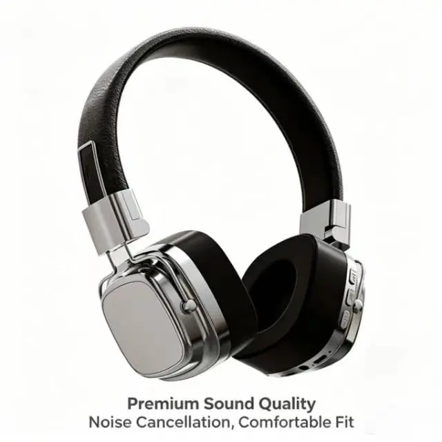 Wireless Bluetooth-compatible Headphone, Over-ear Design Noise Cancelling Headset, Long Battery Life Headphone for Gaming, Sports, Office, Noise Cancellation Headphones swimming