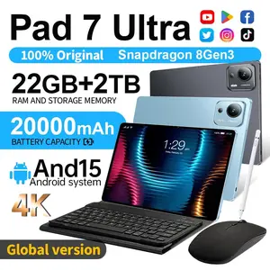 2026 New Original Pad 7 Ultra Tablet Android 15 Snapdragon 8 Gen3 22GB 2TB 11.9-inch HD 4K 20000mAh/ Dual SIM 5G WiFi GPS
