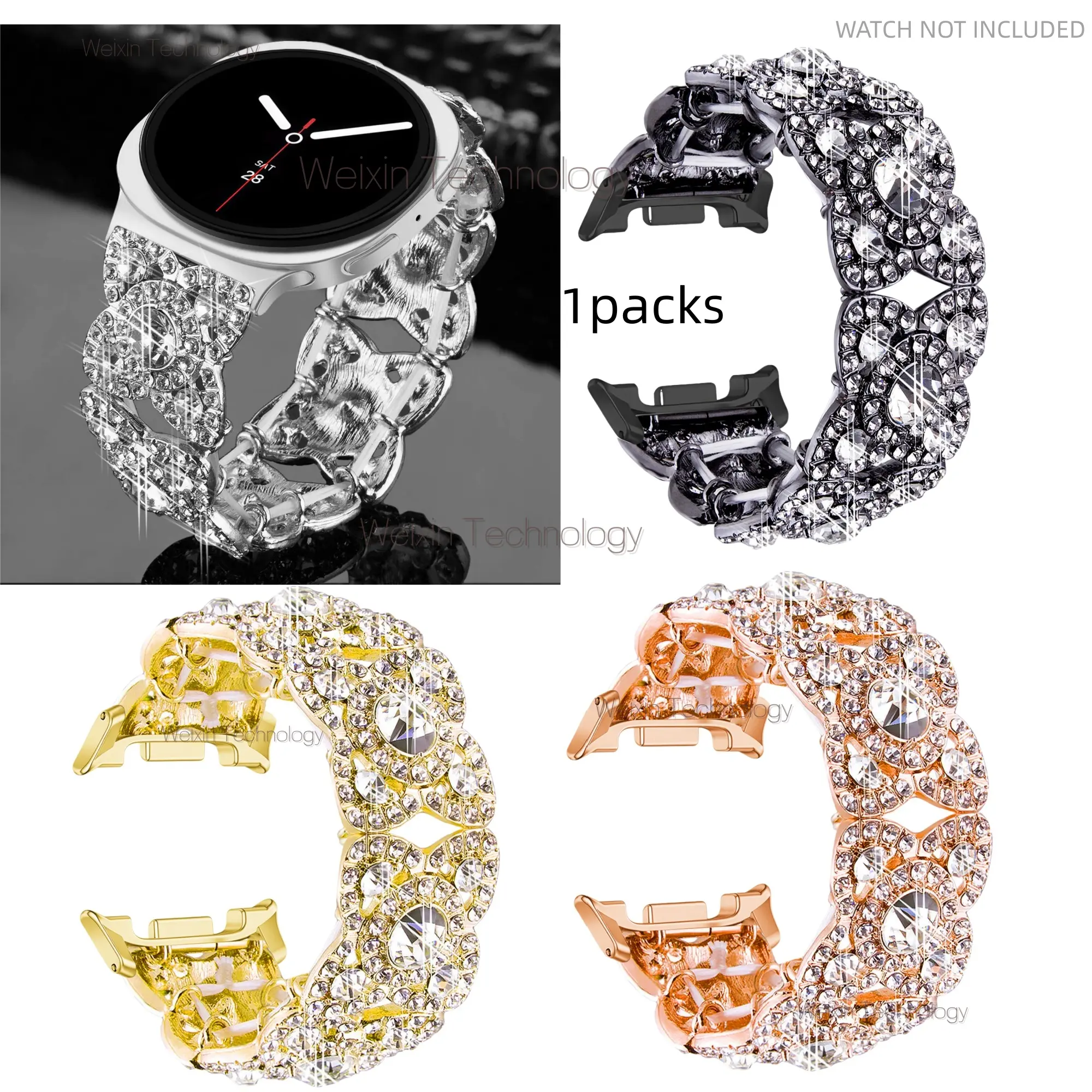 Strap suitable for Samsung Galaxy Watch 8 metal strap 40mm 44mm/Galaxy Watch 8 classic strap 46mm diamond stainless steel strap, watch8 strap, Smartwatch strap, Smart Watch Straps, Smart Watch Accessories