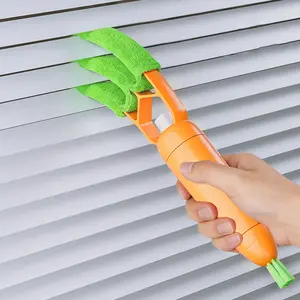 Carrot-Shaped Handheld Blind Cleaner, Detachable and Washable, Ideal for Windows, Air Conditioners, and Narrow Gaps, Dust Remover Tool