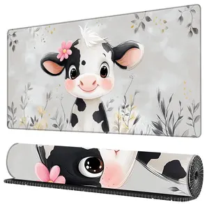 BHJLAXR Cow Pattern Mouse Pad, Large Cute Mouse Pad, Non-slip Gaming Mousepad, Desk Keyboard Mat for Home Office Game Room, Desk Accessories