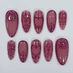 Chrome Empress Press On Nails Handmade 3D