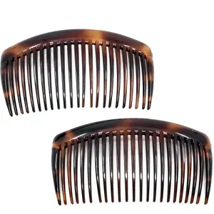 French Side Comb Large Curved Tortoise Shell Comb for Women's Fine Hair 4 Inch Power Styling Comb for Women's Bun Hairstyles Made in France