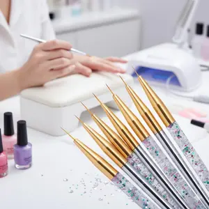 Professional Nail Art Brush Set, Nail Art Tools: Ultra-Thin Gel Pens & Liner Brushes with Fine Nylon Bristles, Flexible Handles, Ideal for Salon Pros & DIY Fans, Enhance Detail, Gradient Designs, Compatible with Multiple Gels
