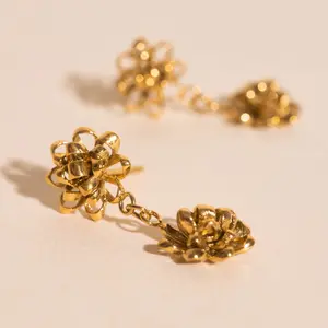 Gift Bow Dangle Stud Earrings
