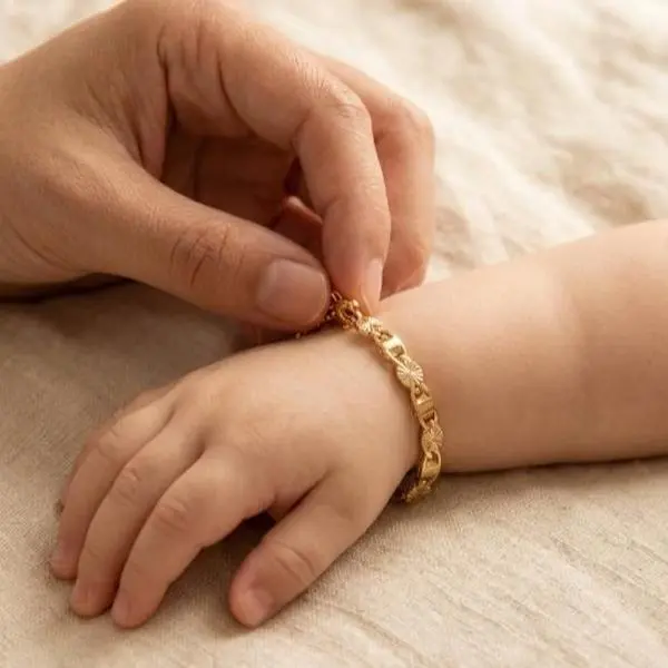 Kids' Gold Plated Stackable Bangle Bracelet - Tarnish-Resistant, Durable Costume Jewelry, Multiple Sizes, Cute Accessory for Babies (Boys & Girls)