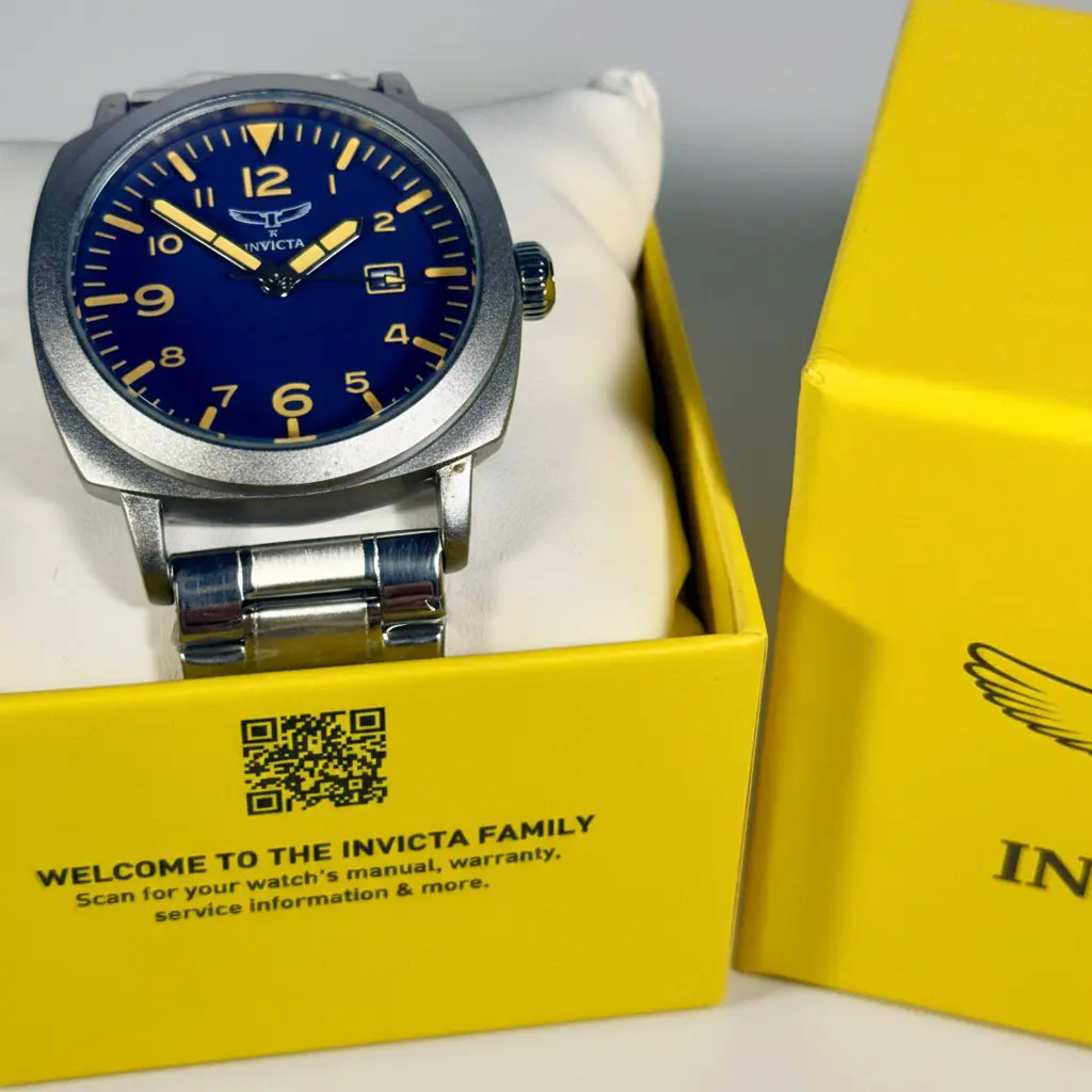 Invicta Specialty Modern Men's Fashion Watch - 44mm Silver Stainless Steel Case, Blue Dial, MG68 Caliber (Model 69631)