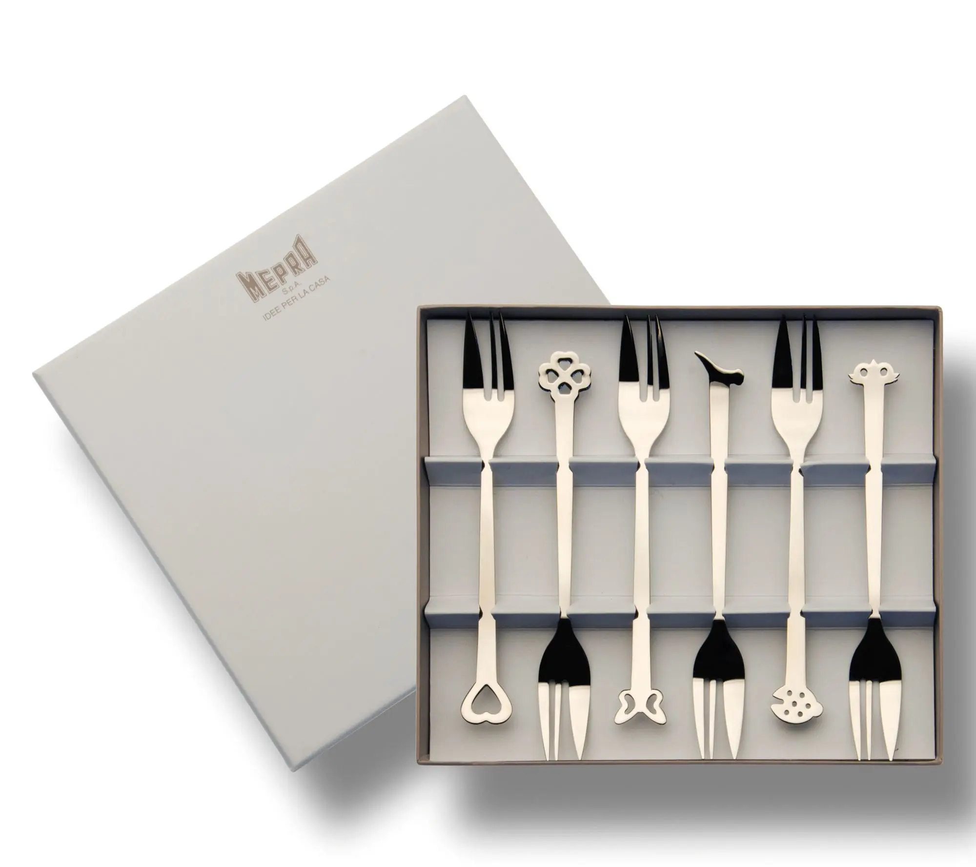 Mepra 6pc Evento Mirror Cake Fork Set