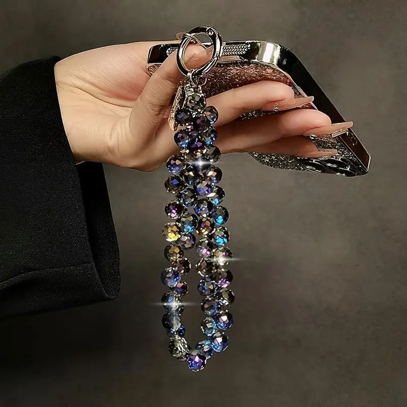 Sparkling Beaded Smartphone Wrist Strap - Anti-Lost Cellphone Lanyard, Stylish Bling Mobile Accessory, Durable Comfortable Tech Accessory for Teens, Multi-Functional Keychain for Travel & Daily Use, Accessories, Tech Accessories