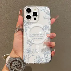 Soft Girl Case for iPhone11/12/13/14/15/16/17/promax, Bible Verse with Floral Design Lightweight, Drop-Proof, Compatible |   Perfect for Teen Girls