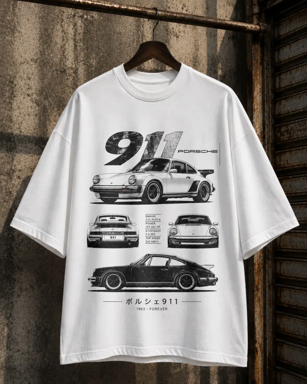 Porsche 911 Homage T-Shirt Vintage 90s Car Tee, Retro Sports Car Racing Shirt, Supercar, GT3RS Classic Automotive Gift for Car Enthusiast