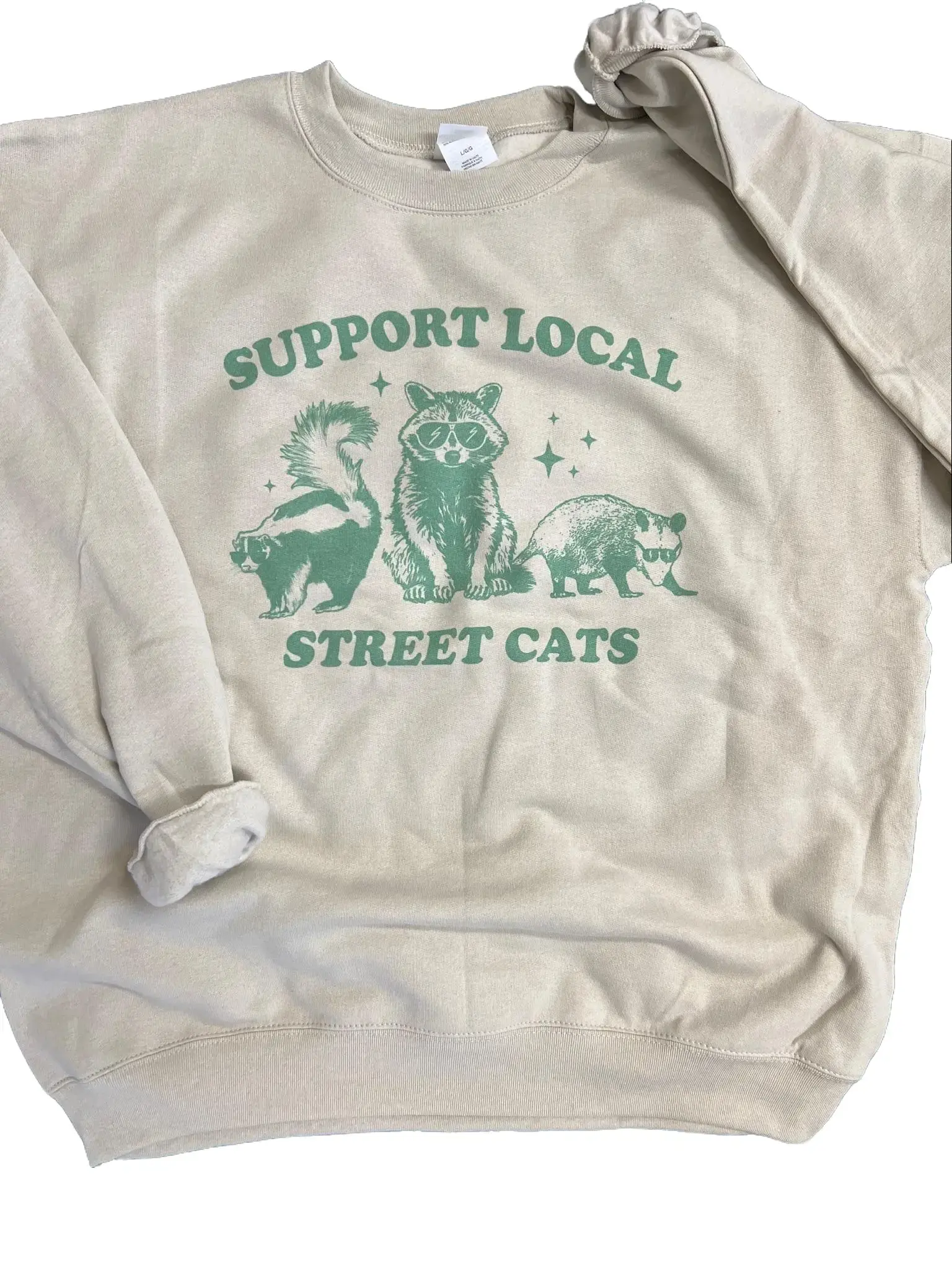 Support Your Local Street Cats Sweatshirt or T-Shirt on Sand