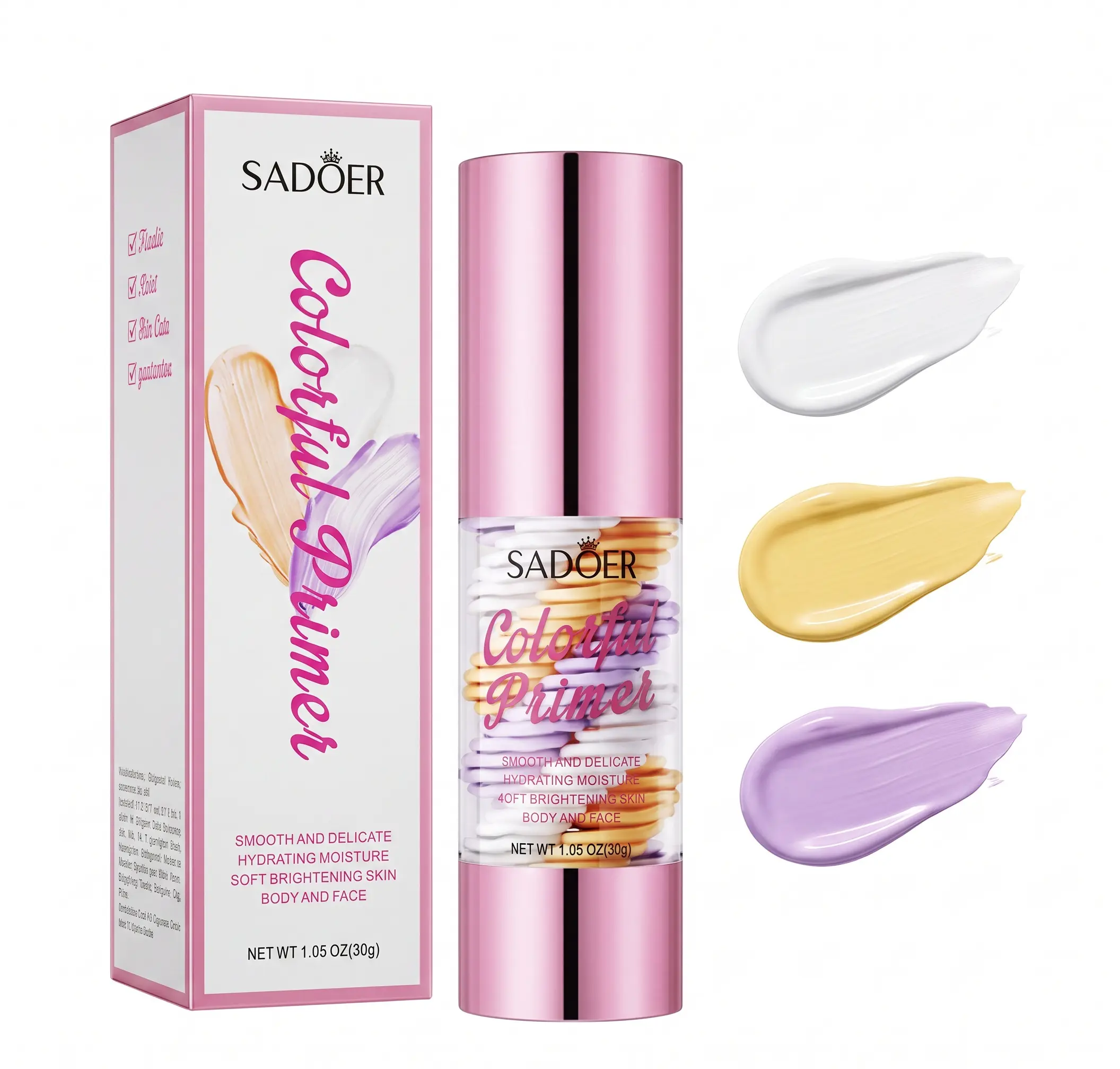 Avocado 3-in-1 Face Primer & 1-Step Color Corrector, Oil-Control, Waterproof, Sweat-Proof, Suitable for All Skin Types