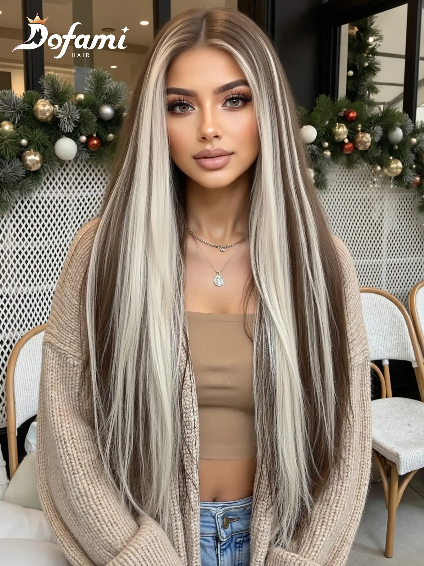 Long Straight Lace Front Wig, Synthetic Lace Wig, No Glue No Trace, Natural Style, Heat Resistant Fiber Full Head Cap, Suitable for Daily Wear, Lace Frontal Wigs, Glueless Wigs, Lace Front Hair