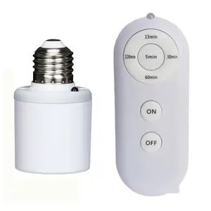 Remote Control Timer Light Socket E27 Bulb Holder, Wireless Wall Switch for Closet, Basement, Attic, Stairwell Lighting