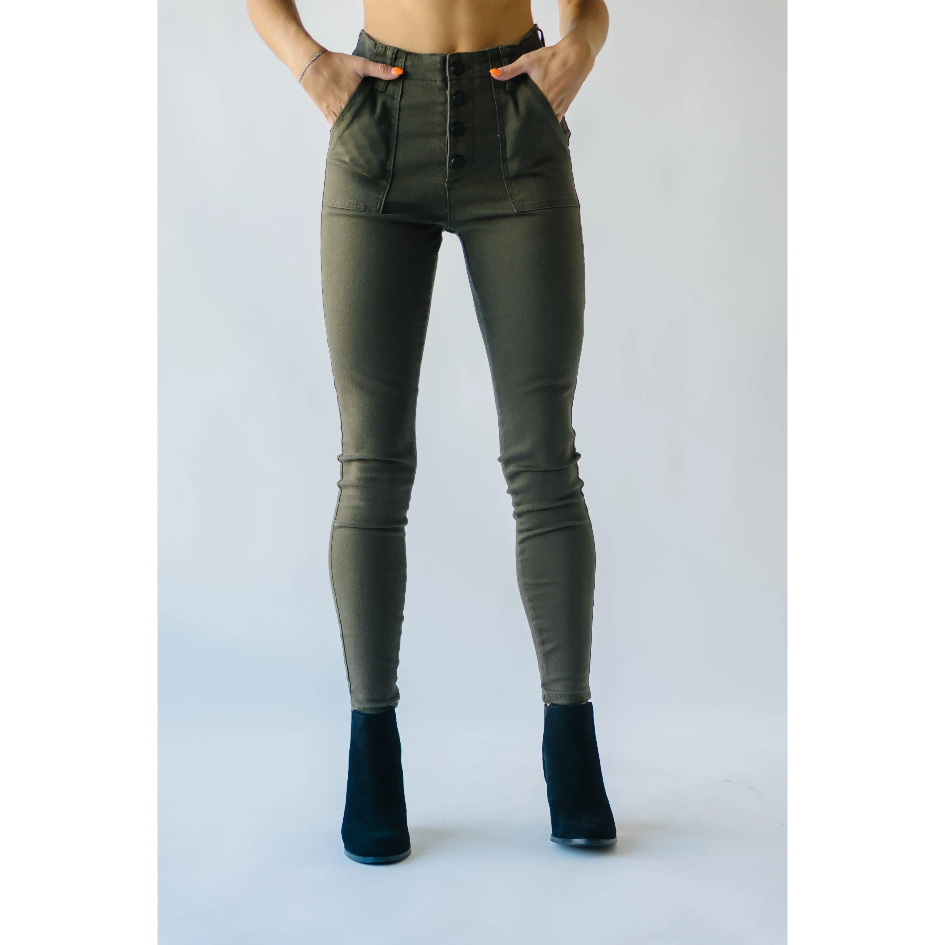 The Balto High Rise Skinny Jean in Olive