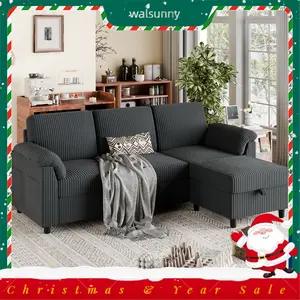 Walsunny 79" Convertible Sectional Sofa, Reversible Modern L Shaped 3 Seat modular sofa Couch with Pillows and storage,Ottoman for Living Room wayfair