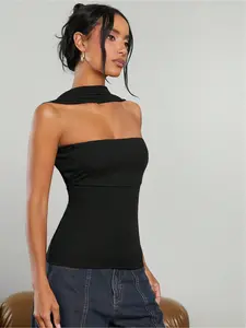 Sexy sleeveless backless strapless tank top for summer; a flattering and elegant strapless tank top, suitable for the office or everyday wear, Backless Sleeveless Cami Backless Camisole