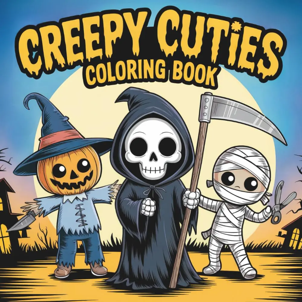 Creepy Cuties: Bold and Easy Kawaii Halloween Coloring Pages for Kids, Teens & Anyone Who Loves Cute Spooky Art