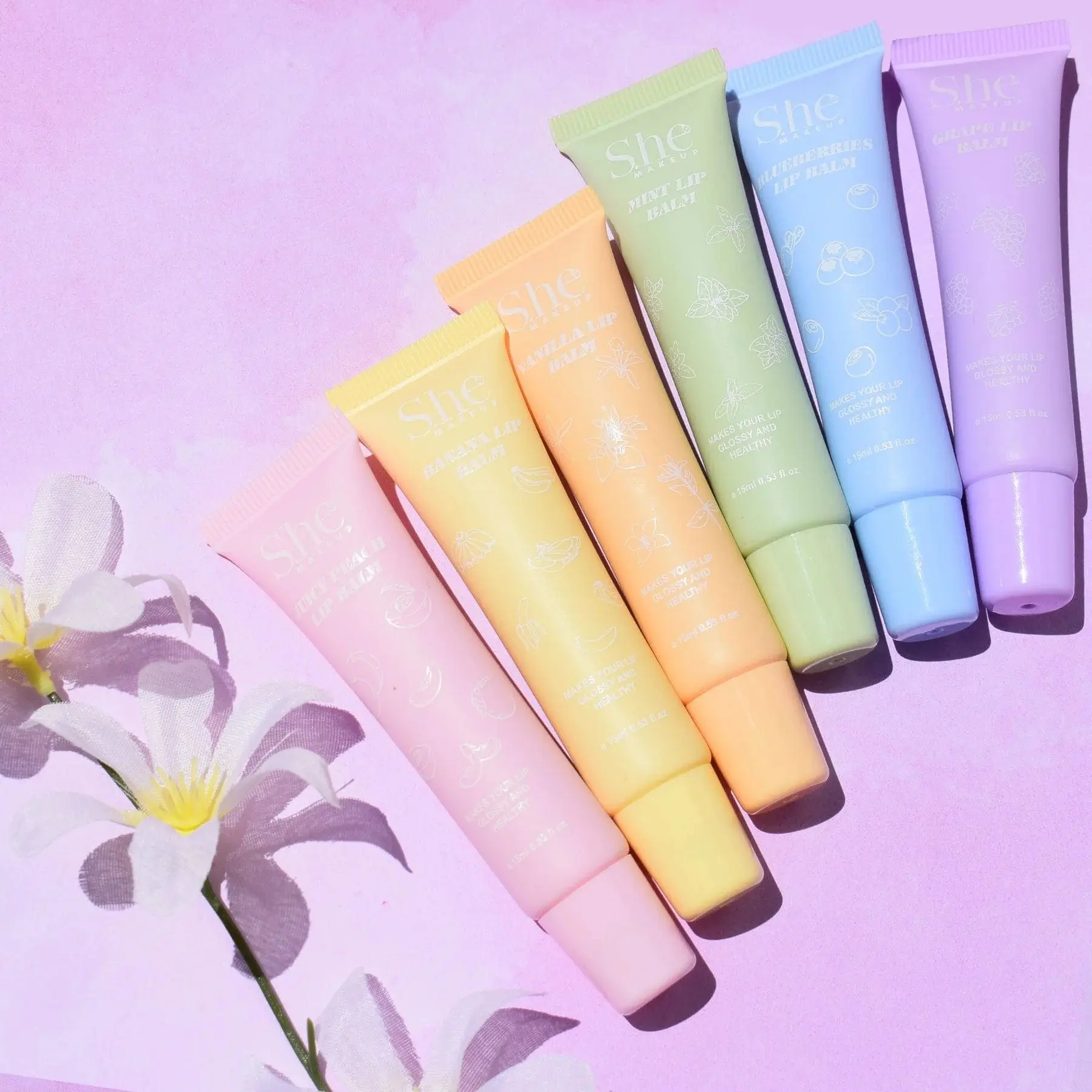 She Makeup lip gloss balm glossy moisturizing She Makeup lip gloss balm glossy moisturizing
