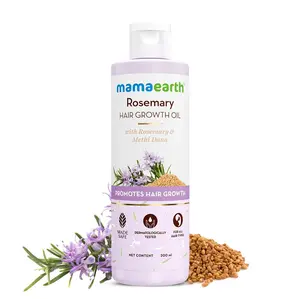 Mamaearth Rosemary Hair Growth Oil with Rosemary & Methi Dana Natural Hair Nourishment for Fuller Stronger Hair 200ml Clinically Tested and Effective