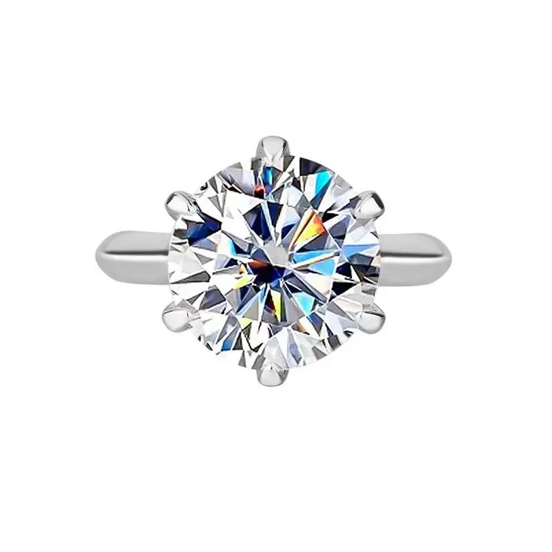 [EVA Jewelry] Tarsha 5CT, 925 Sterling Silver, Synthetic Moissanite Artificial Gemstone Ring