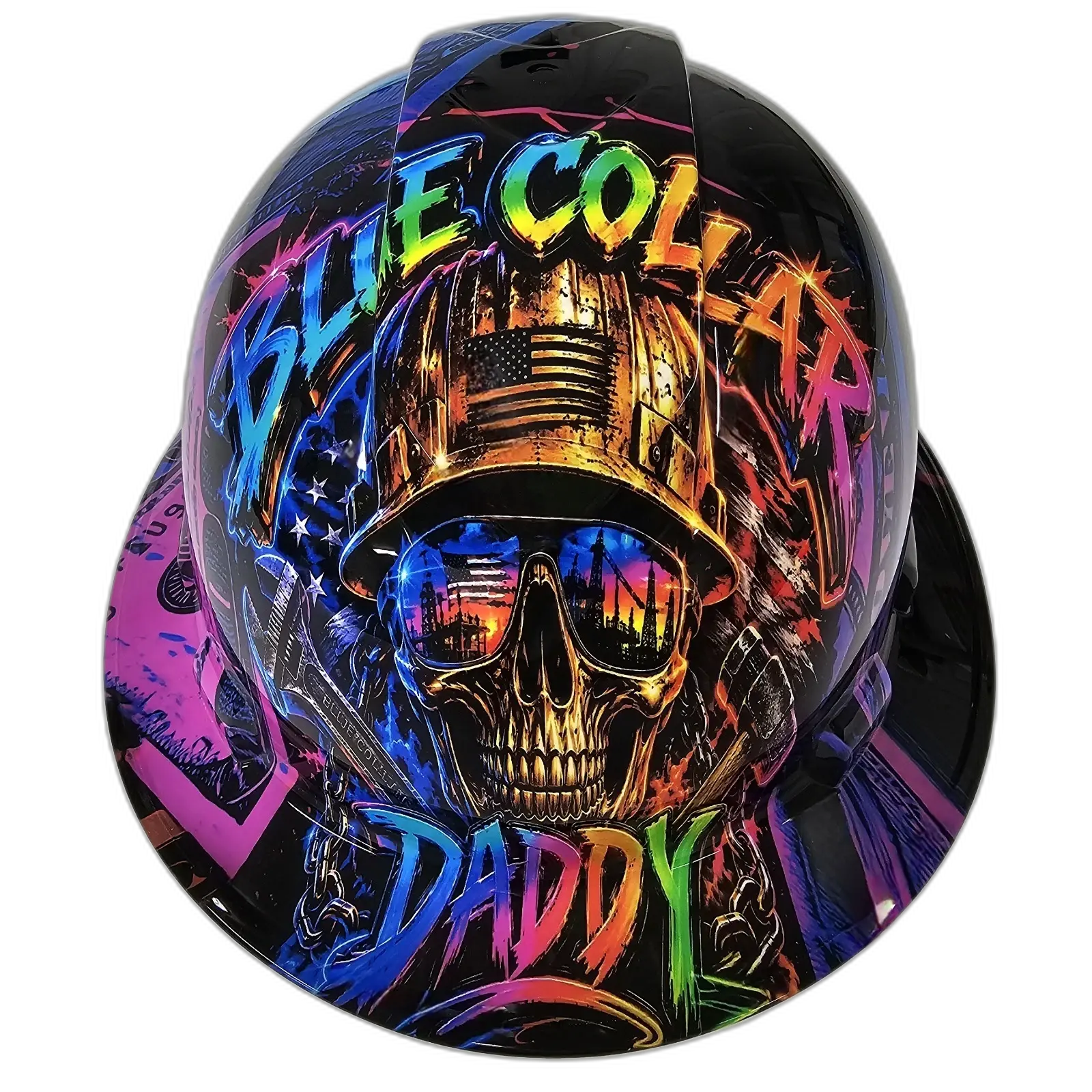 Blue Collar Daddy - Custom Hydro Dipped Full Brim Hard Hat Blue Collar Daddy - Custom Hydro Dipped Full Brim Hard Hat