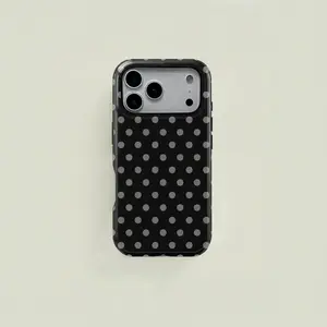 Classic Polka Dot Pattern Wave Print Phone Case, Vintage Trendy Design, Protective Durable Two-In-One Protection,phone Case Suitable for Iphone 11/12/13/14/15/16/17 Pro Promax Plus Air and Samsung S22/S23/S24/S25 Plus Ultra Fe