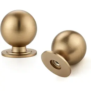Round Ball Cabinet Knobs 0.95'' Diameter Champagne Bronze 12 Pack - Dresser Drawer Kitchen Cabinet Hardware