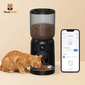 Taleboss Smart Dual-Camera WiFi Automatic Cat Feeder - 5L Large Capacity, Timed Auto Dispensing, 1-10 Portions Per Meal, Safety Auto-Shutoff