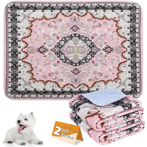 Washable Pee Pads for Dogs, 2 Pack Super Absorbent  Puppy  Pads , Nonslip and Leak-Proof  Pee Pads, Large Pet Mats Whelping Pads for Floor, Crate, Couch, 24"x36"