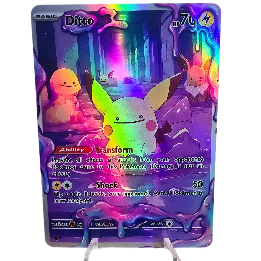Ditto Transformation Slime Edition Custom Pokemon Card Rainbow Holo