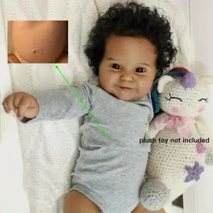 Rebirth Doll Toy Store 50cm Full Vinyl Body Reborn Baby Black Skin Doll Bath Toy Maddie 20inch Alive Smiling Newborn Baby Toddler Girl Lifelike Birthday Gift