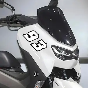 2 0123456789 fun black and white style digital motorcycle stickers, locomotive fuel tank side scooter helmet DIY vinyl decals