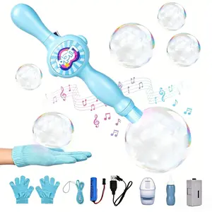 Bubbles for kids, a summer toy, safe handheld bubble machine with LED lights and music, smoke bubble machine，perfect for summer parties, outdoor play, and birthday gifts for boys and girls. Durable and creates a summery atmosphere.#summervibes