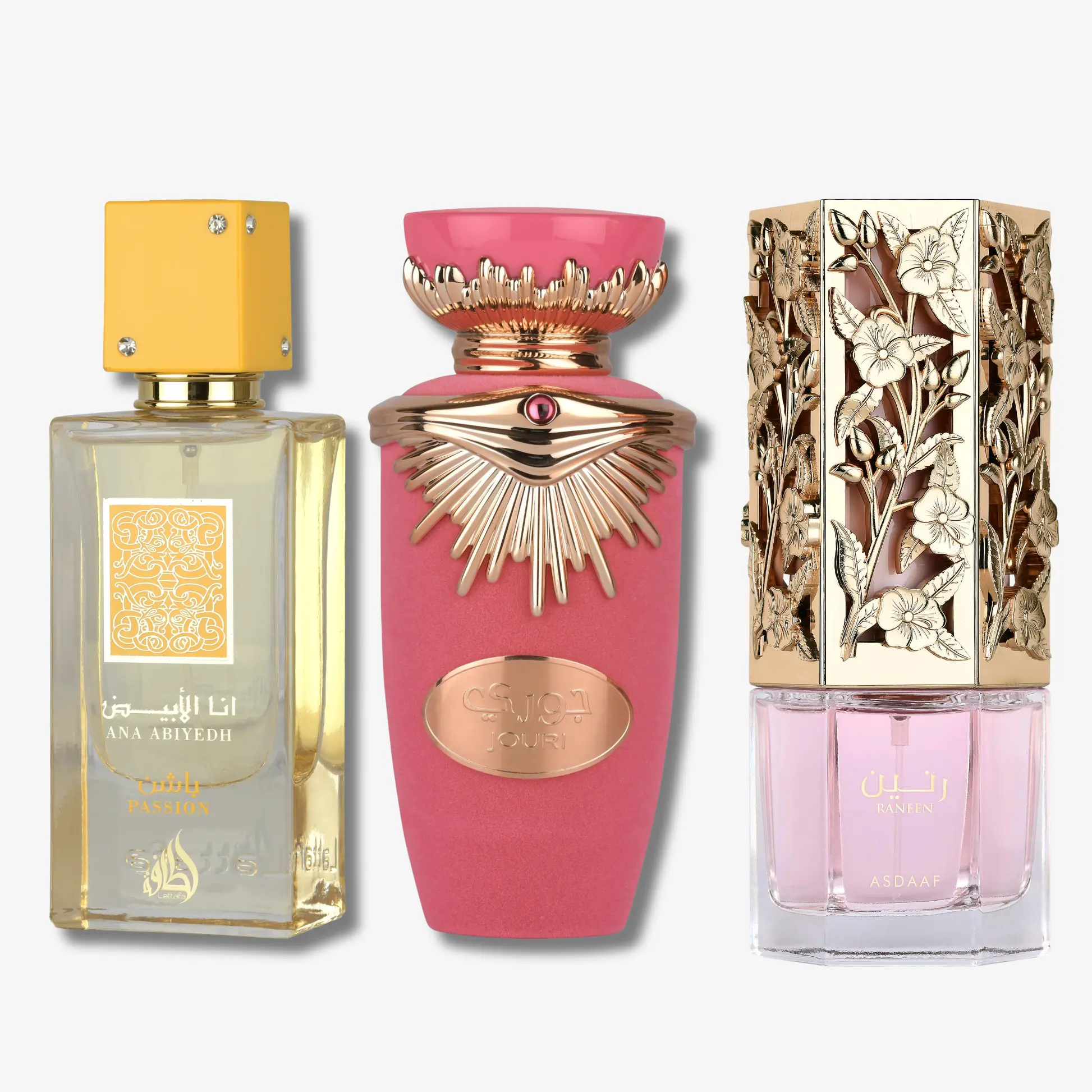 Lattafa Ana Abiyedh Passion + Jouri + Raneen Bundle